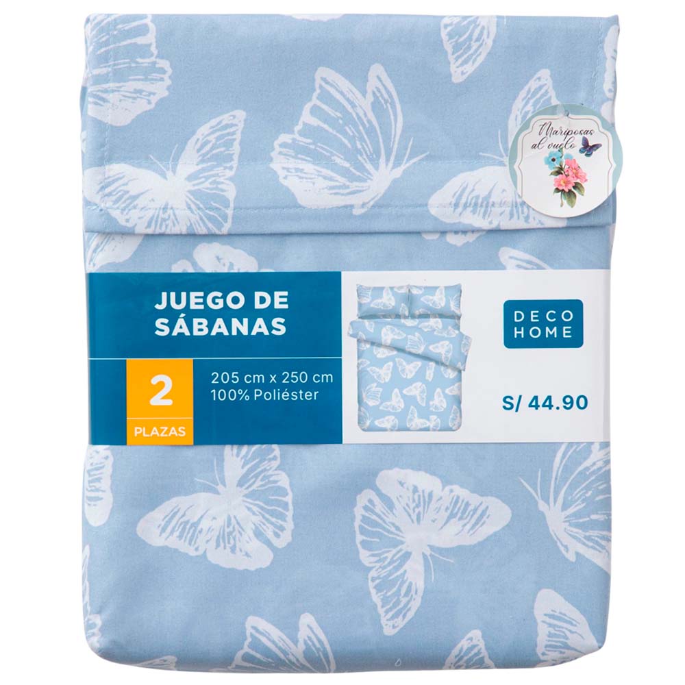 Sábanas DECO HOME Mariposa Dis1 2 Plazas