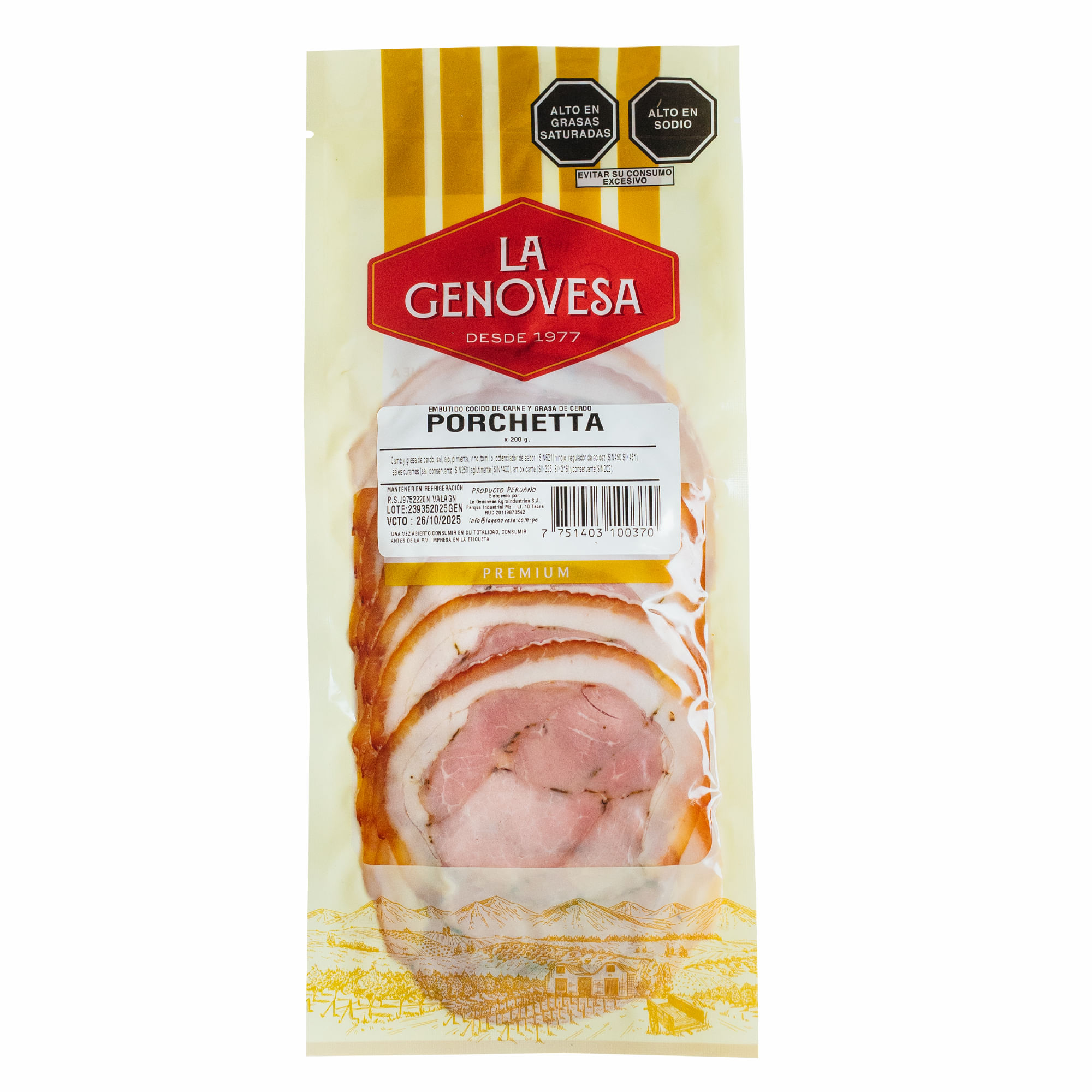 Porchetta LA GENOVESA Bolsa 200g