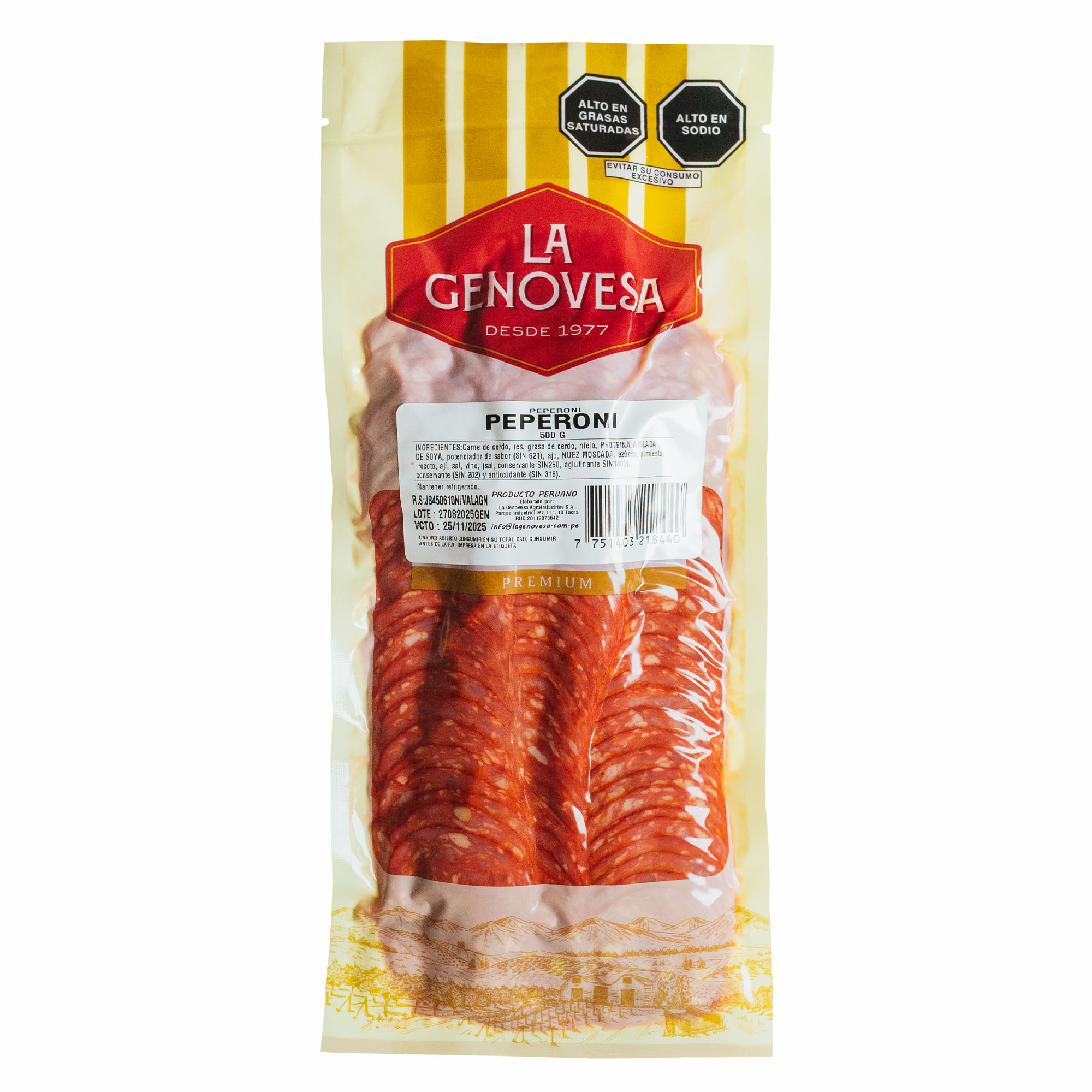 Peperoni LA GENOVESA Bolsa 500g