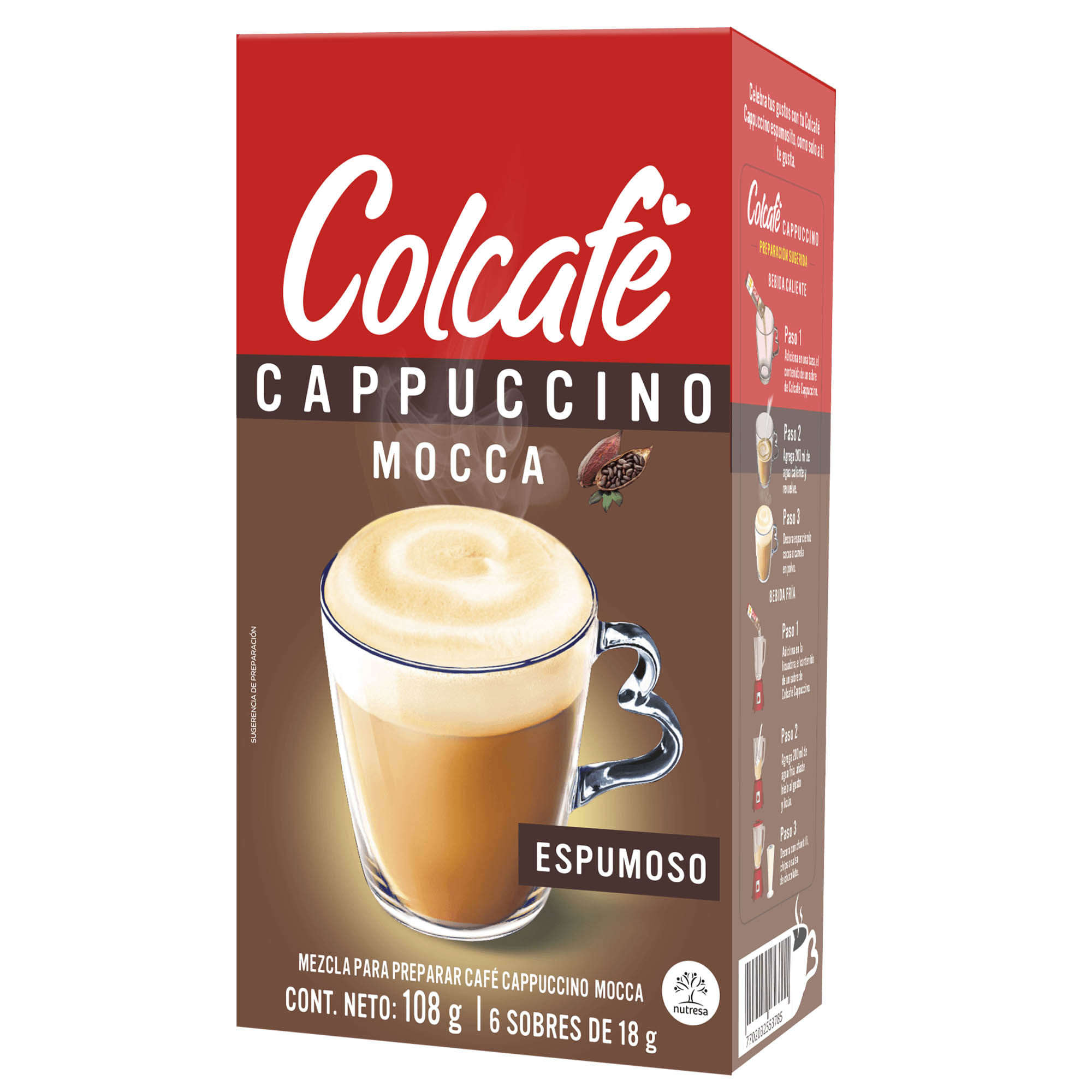 Mezcla para Preparar Café COLCAFÉ Capuccino Mocca Caja 108g