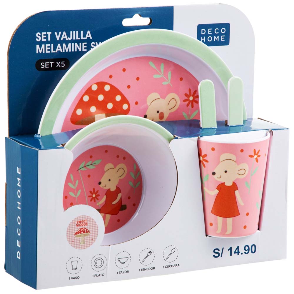 Set DECO HOME Vajilla Melamine Sweet Wds
