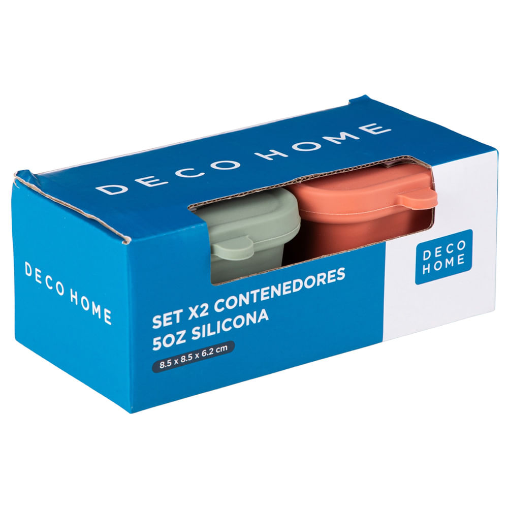 Set DECO HOME x2 Contenedores  5Oz Silicona