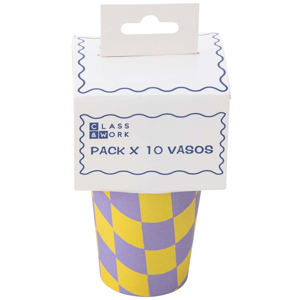 Pack de Vasos diseño colorido CLASS&WORK 10un