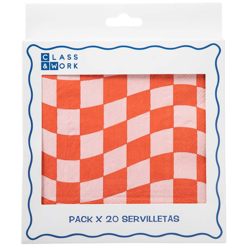 Pack de Servilletas estilo checkers CLASS&WORK 20un