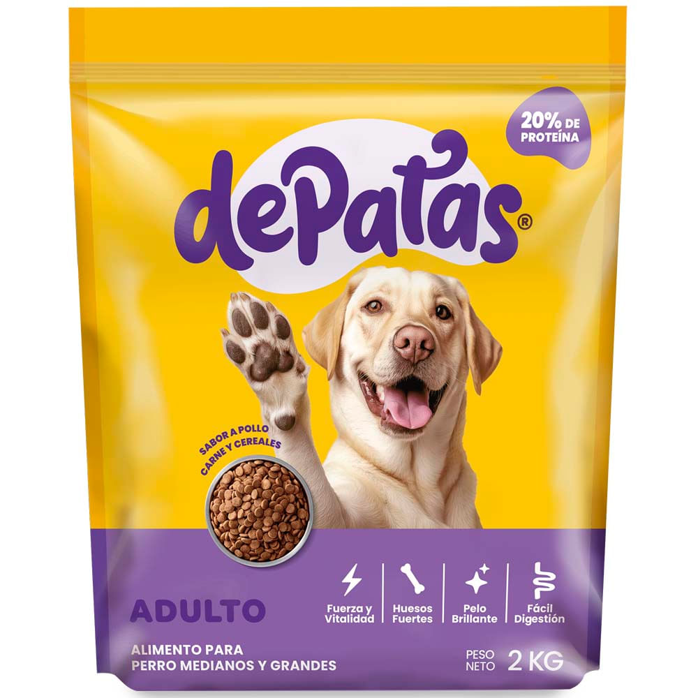 Alimento para Perros DE PATAS Adulto Bolsa 2Kg