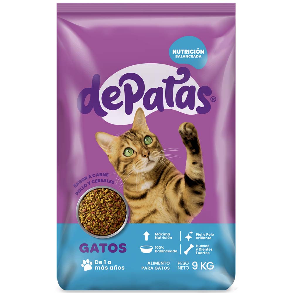 Alimento para Gatos DE PATAS Adulto Bolsa 9Kg