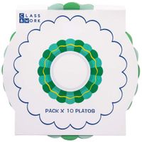 Pack de Platos diseño colorido CLASS&WORK verde 10un