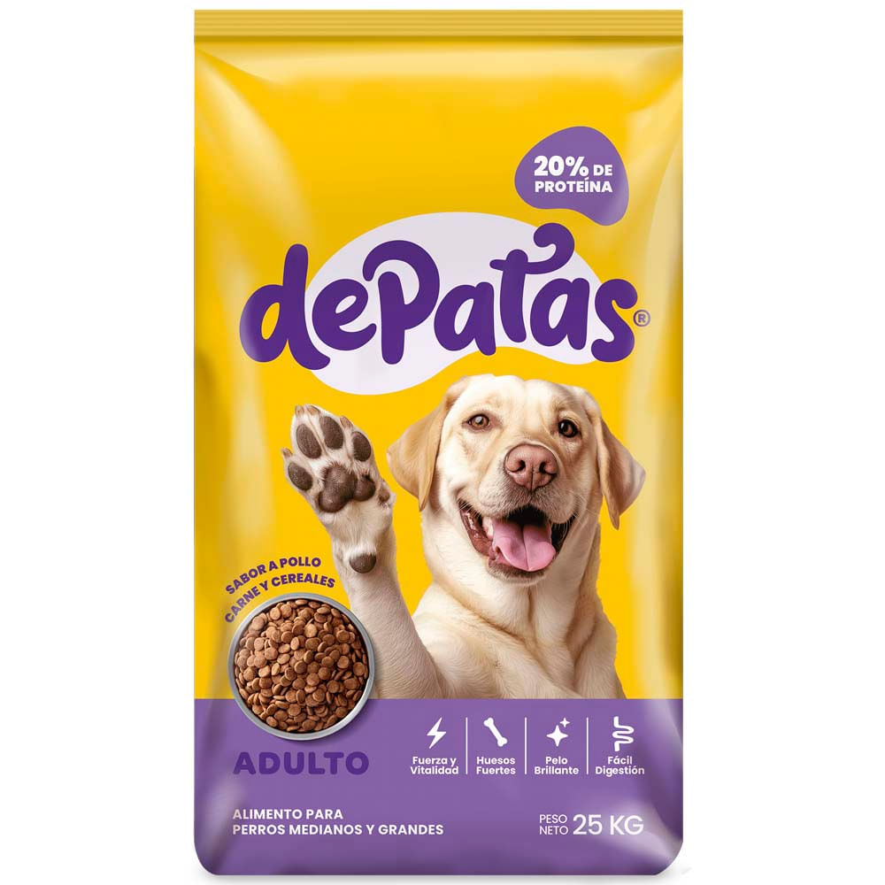 Alimento para Perros DE PATAS Adulto Bolsa 25Kg