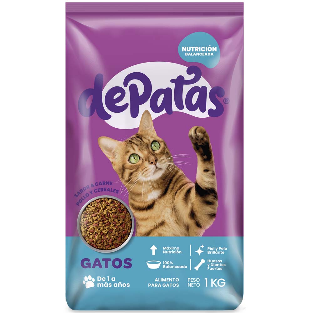 Alimento para Gatos DE PATAS Adulto Bolsa 1Kg