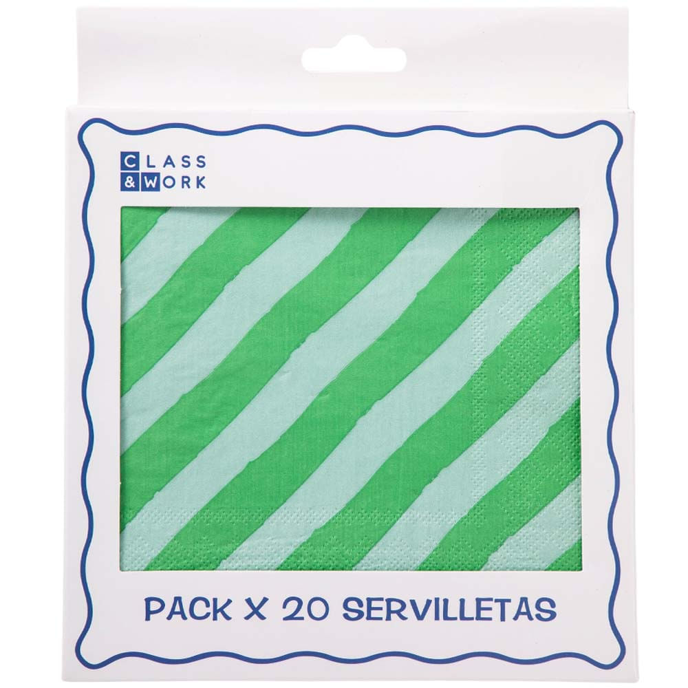 Pack de Servilletas diseño de rayas CLASS&WORK 20un