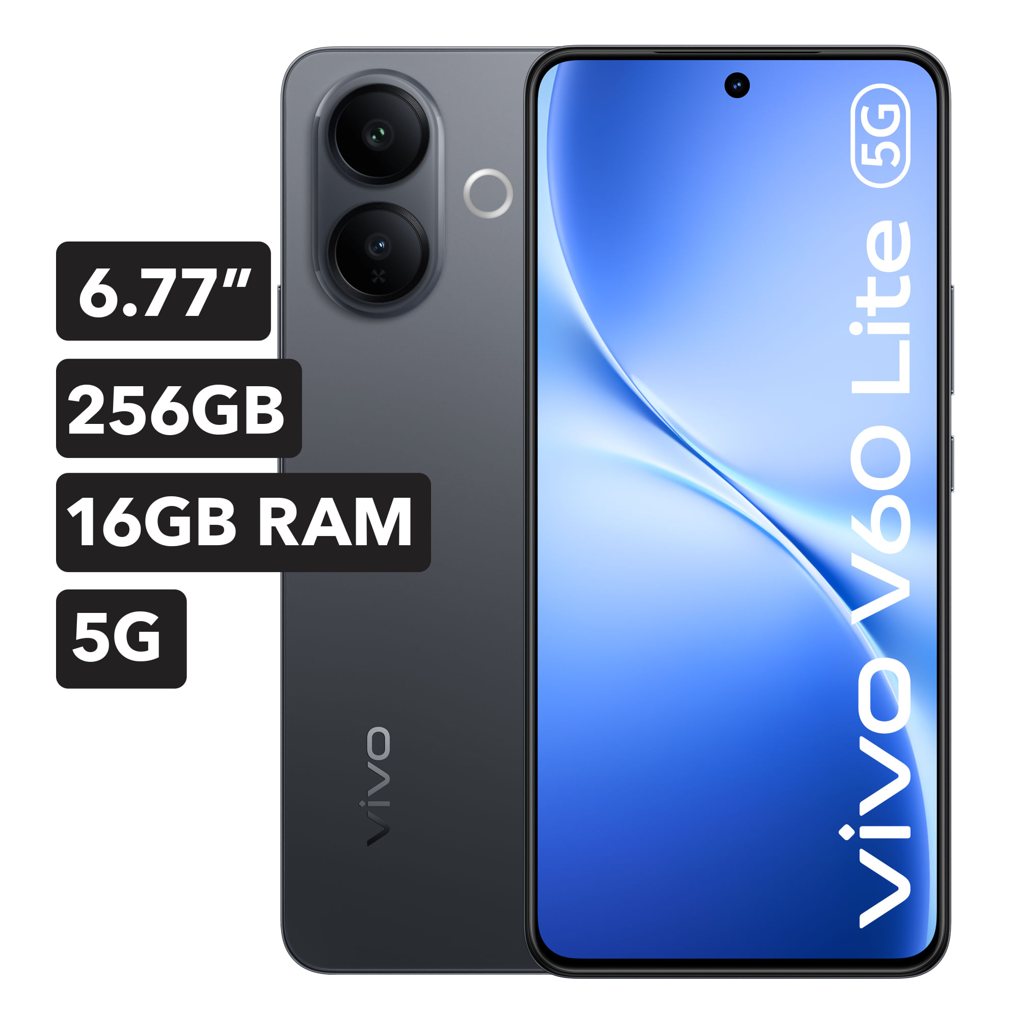 Smartphone VIVO V60 Lite 6.77"" 8GB 256GB 50 MP + 8 MP Negro