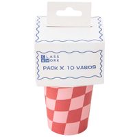 Pack de Vasos diseño colorido CLASS&WORK rojo 10un