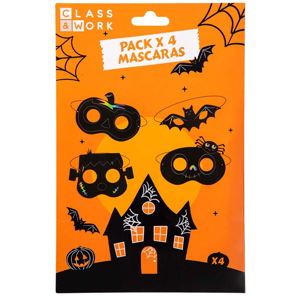 Pack de Máscaras temática Halloween CLASS&WORK pack 4un