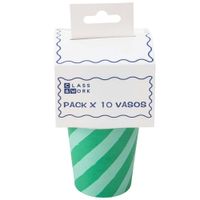 Pack de Vasos diseño colorido CLASS&WORK verde 10un