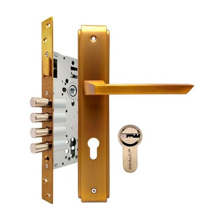 Kit Cerradura de Embutir Titan Dorado Derecha Eurolocks