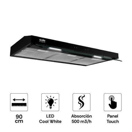 Campana Extractora Convencional 90cm S-Collection Slim 2 Motores Black
