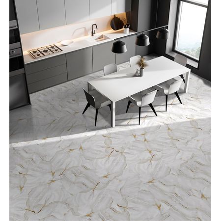 Piso Cerámico Marmolizado Sirio Gold 60x60cm 2.50m2 San Lorenzo