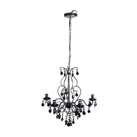 Lámpara Colgante Araña Negra 55 cm E14 5 Luces Orange