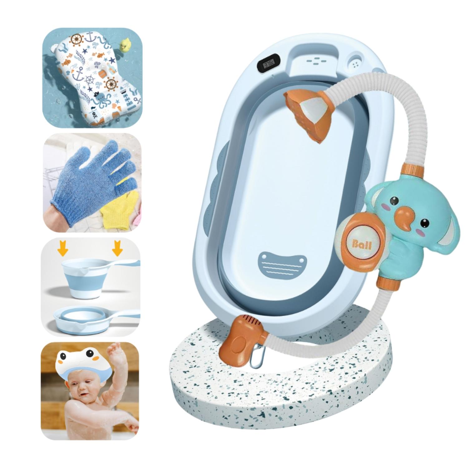 Tina De Baño Para Bebé Con Regadera Baby Cam Splash Azul