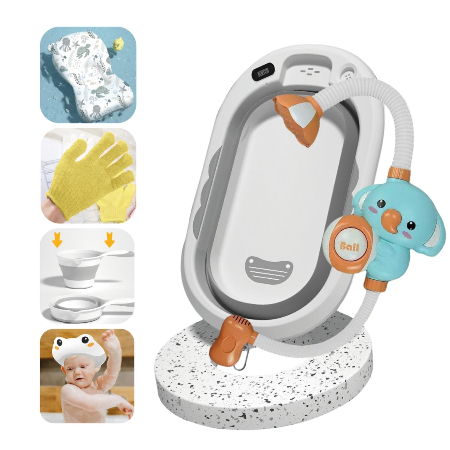 Tina De Baño Para Bebé Con Regadera Baby Cam Splash Gris