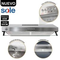 Campana Extractora Roma Acero Inoxidable 60cm Sole TURE15COV2