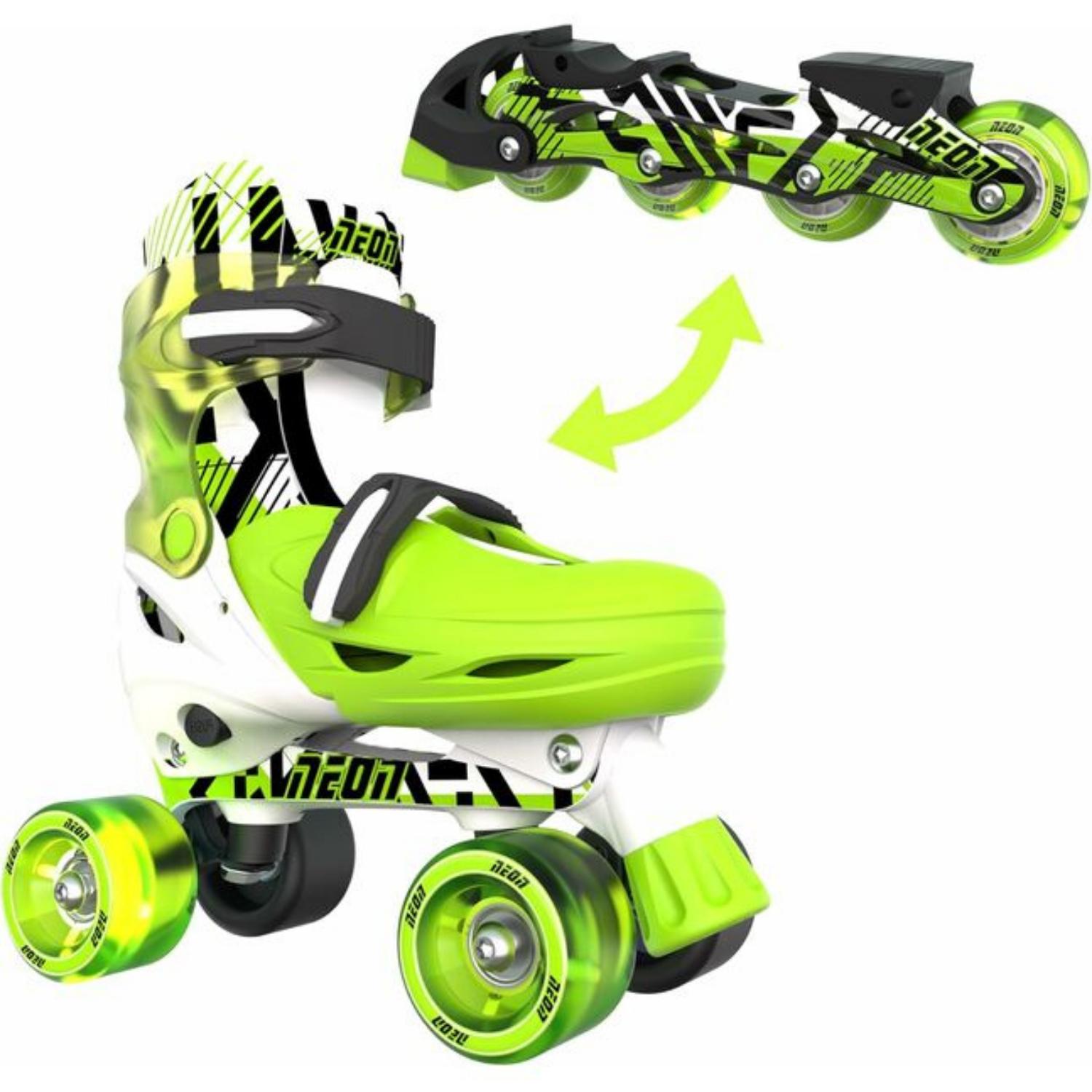 Patines Para Niños Yvolution Neón Combo Ajustables Verde Y Blanco