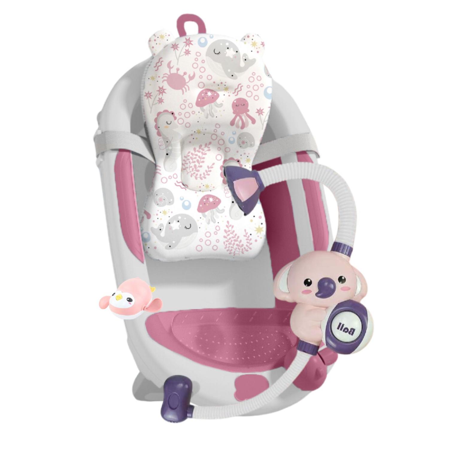 Tina De Baño Para Bebé Con Regadera Baby Cam Aquabu Rosa