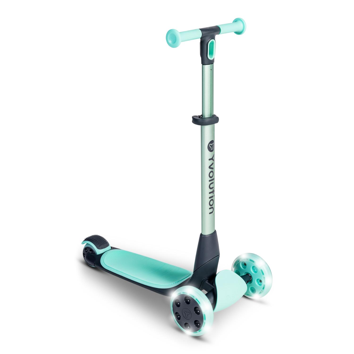 Scooter Plegable Para Niños Yvolution Yglider Nua Con Ruedas Led Verde