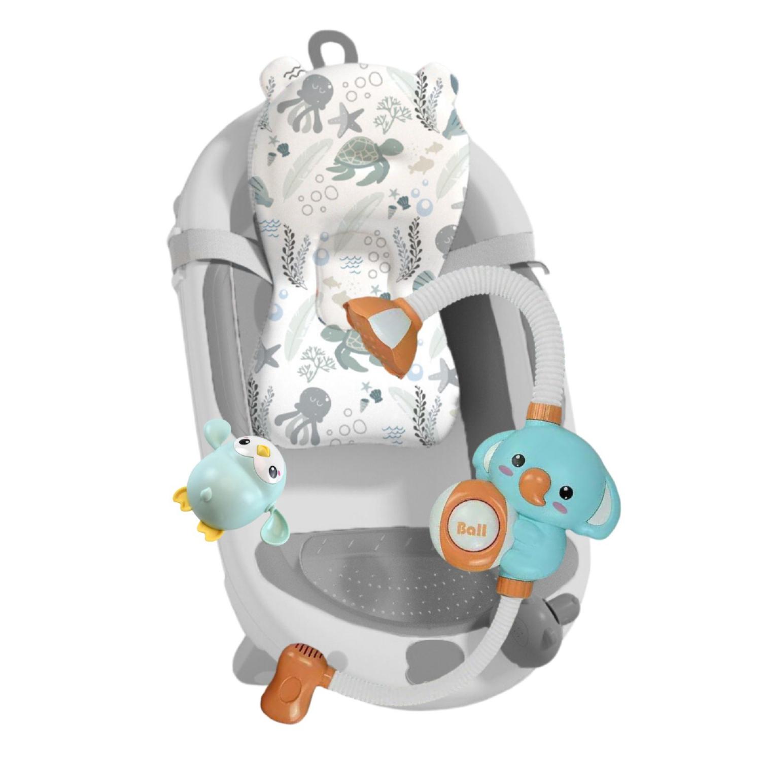 Tina De Baño Para Bebé Con Regadera Baby Cam Aquabu Gris