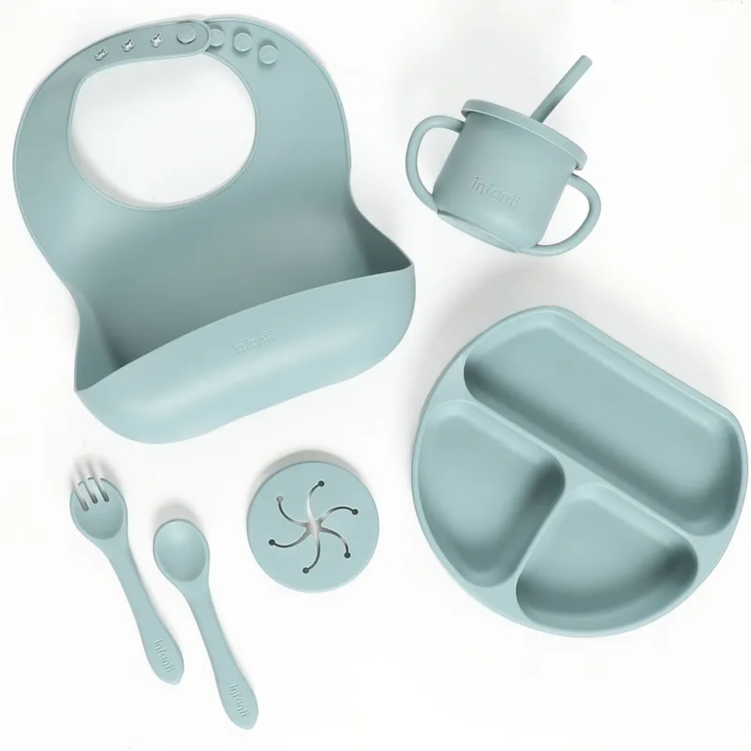 Set Alimentación De Silicona Infanti Azul