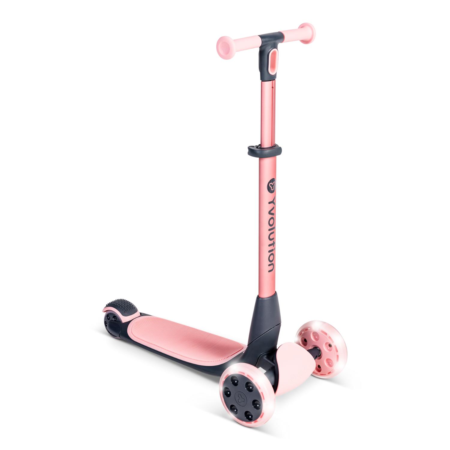 Scooter Plegable Para Niños Yvolution Yglider Nua Con Ruedas Led Rosa