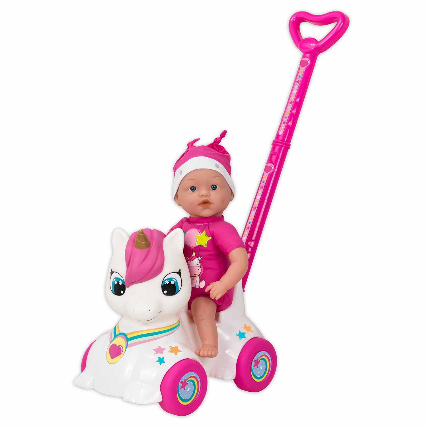 Muñeca Loko Toys Dollicorn Con Andador De Unicornio 37 Cm