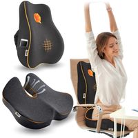 Duo Cojín Asiento y Cojin Respaldar Lumbar Viscoelástico Espacial 2 en 1
