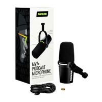 Microfono para podcast Dinamico Shure Negro para Podcast MV7+