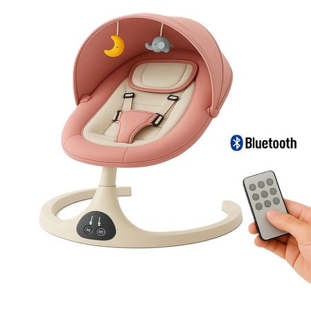 Mecedora Eléctrica Deluxe Automática con Panel Táctil Bluetooth Rosado