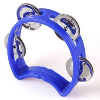 Pandereta azul de 4 chapas para niño.
