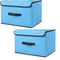 Pack x 2 Caja de Almacenamiento Multifuncional Plegable Turqueza