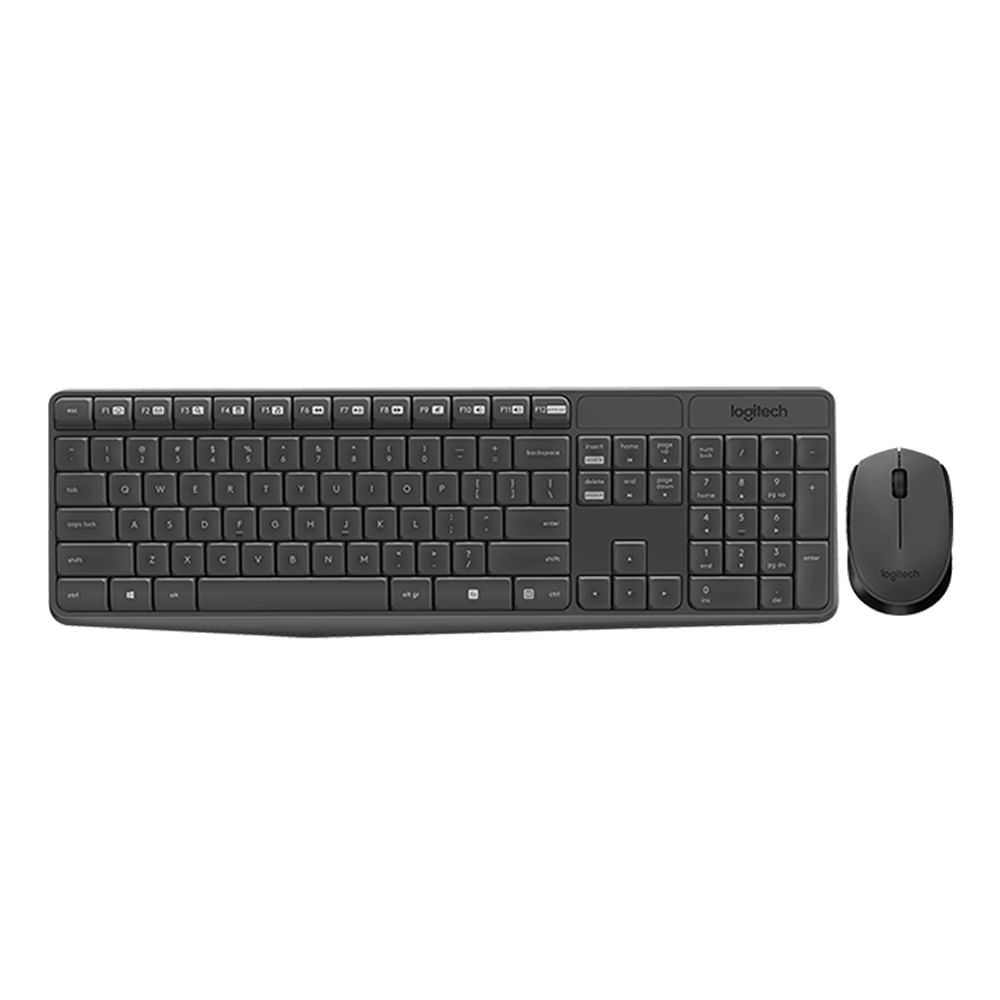 Teclado Logitech + Mouse Mk235 Wireless Usb Sp Black