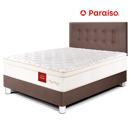 Juego de Dormitorio Paraíso Royal Prince 2 Plazas Chocolate + 2 almohadas viscoelásticas
