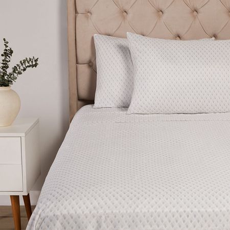 Sabana OI25 Micro Print Rombo Hojas 2 Plazas