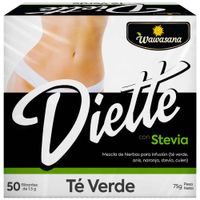 Infusiones WAWASANA Té verde con Stevia Caja 50un