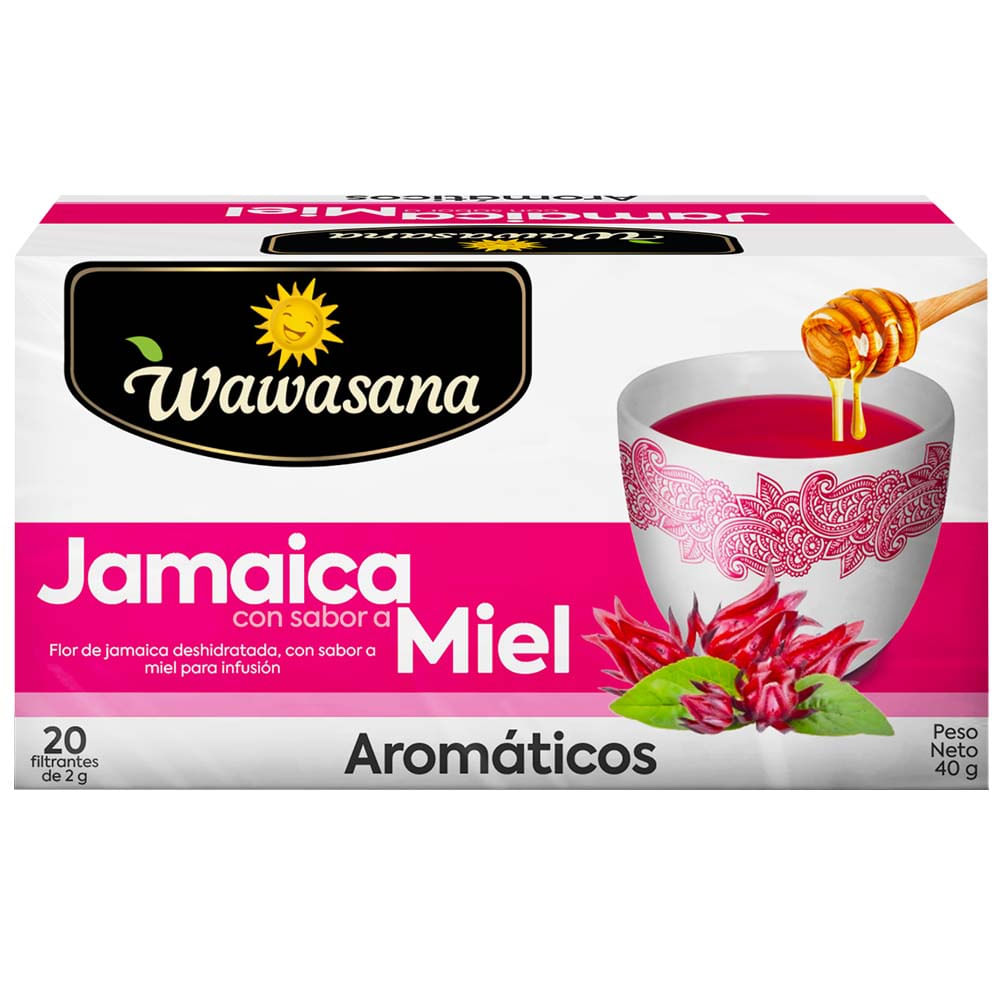Infusiones de Jamaica con Sabor a Miel WAWASANA Caja 20un