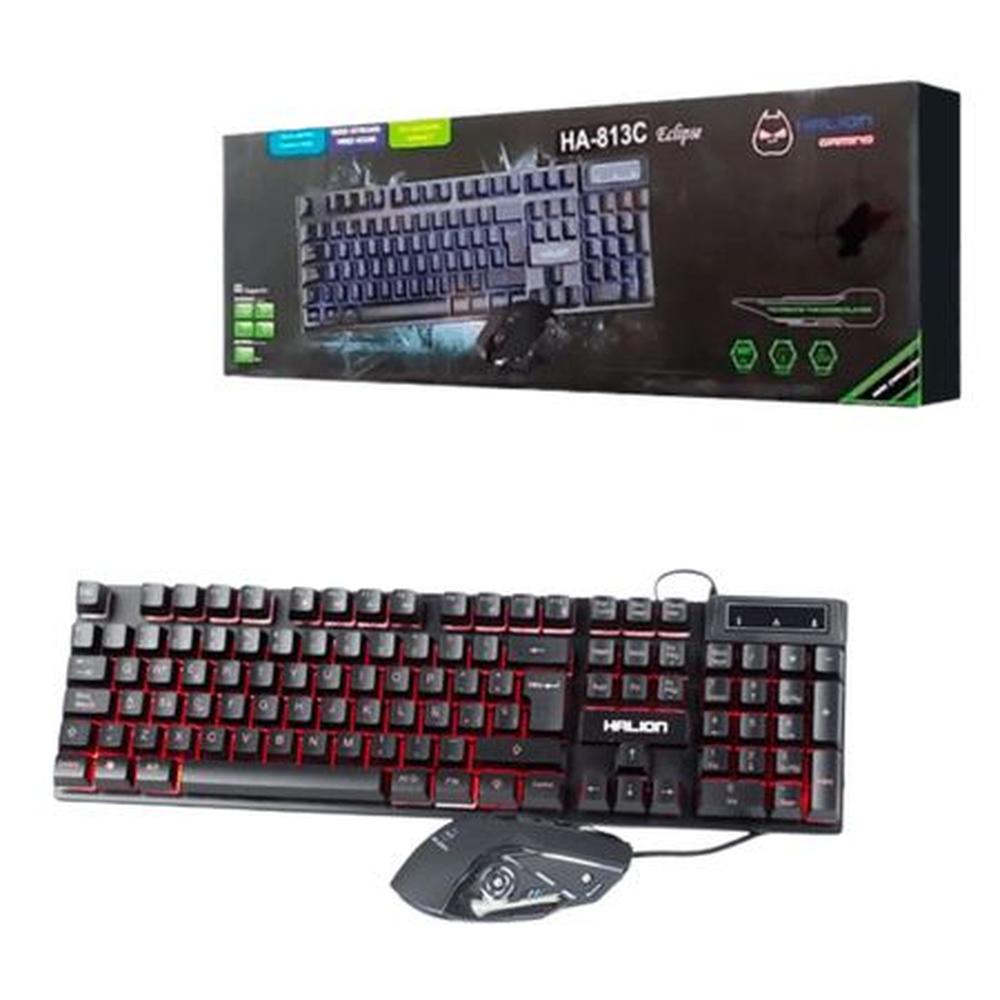 Kit Teclado y Mouse Gamer Halion Eclipse HA-813C USB