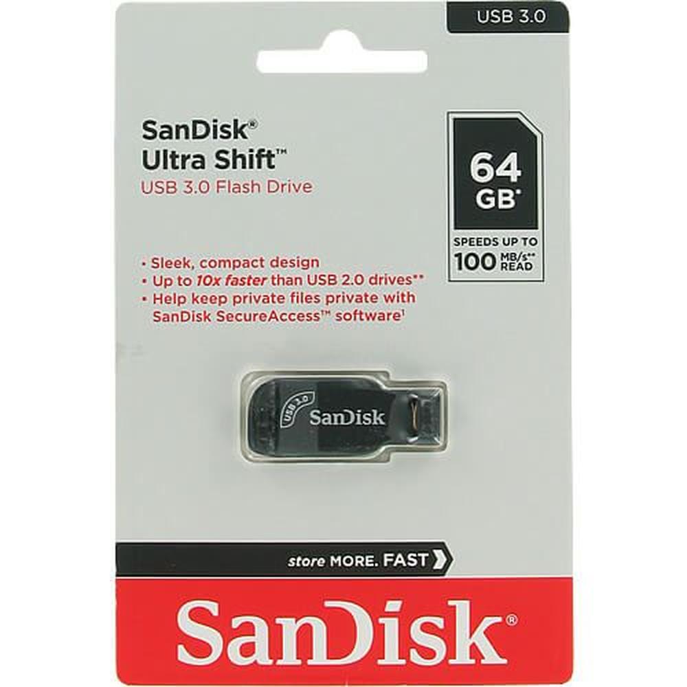 Memoria Flash USB SanDisk Ultra Shift, 64GB, USB 3.0
