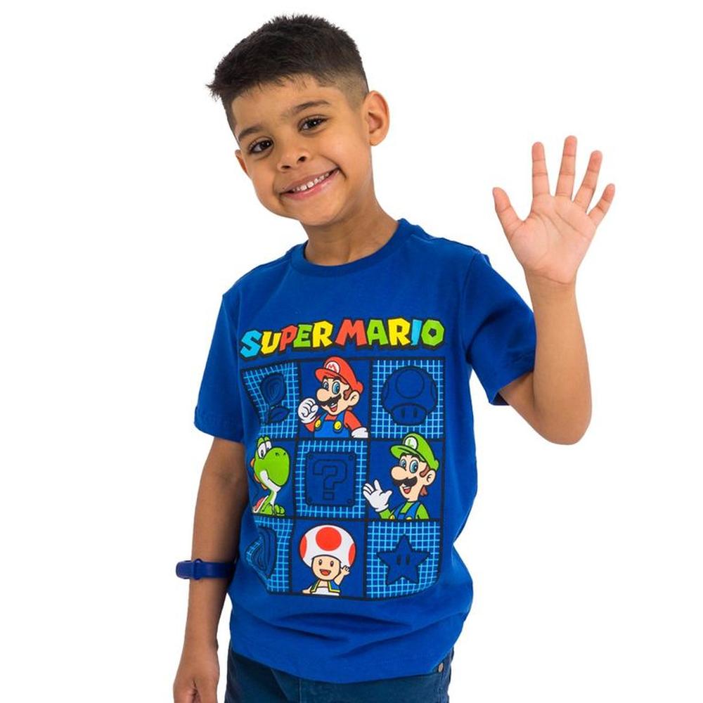 POLO BAS MC NIÑOM MARIO BROS AZUL - plazaVea