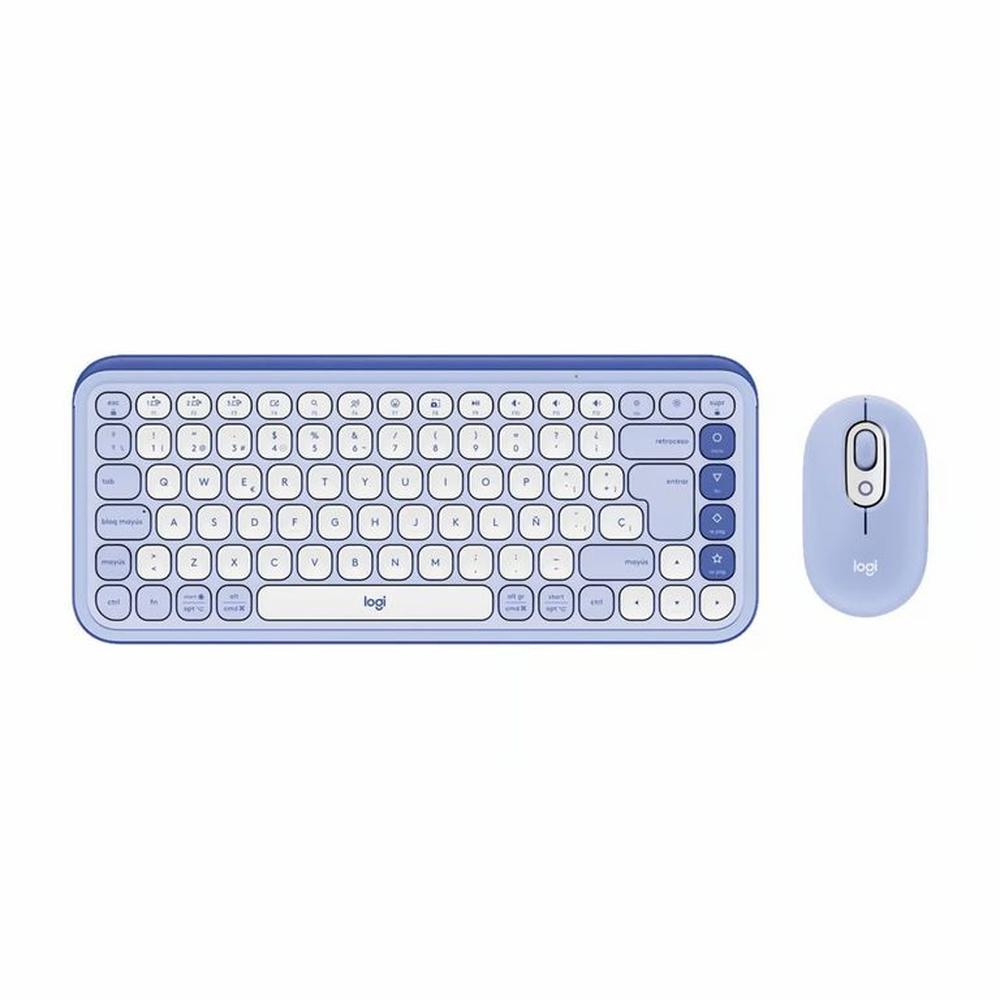 ECLADO LOGITECH + MOUSE POP ICON BLUETOOTHWIRELESS SP  COPILOT LILAC 920-013054