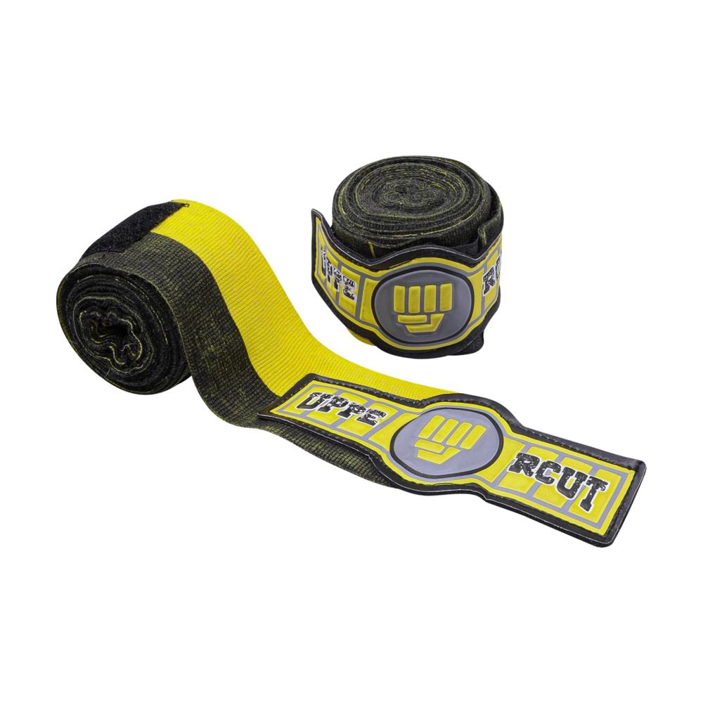 Vendas para box 5mts Uppercut  semielásticas Negro Amarillo