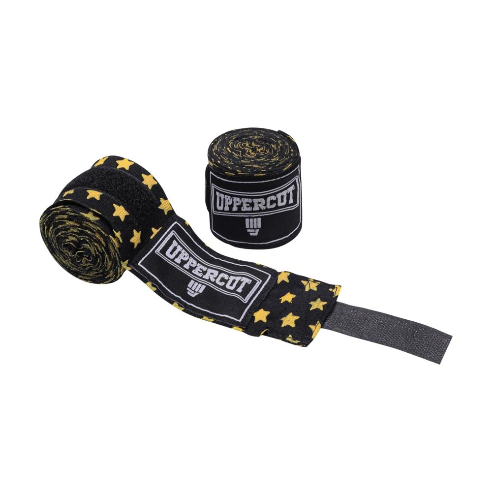 Vendas Para Box Uppercut Semielásticas Negro Estrellas