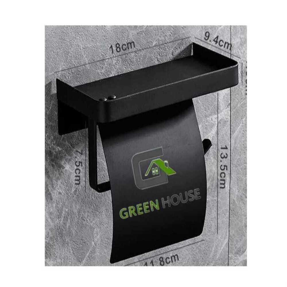 PORTA PAPEL HIGIENICO NEGRO ACERO INOXIDABLE