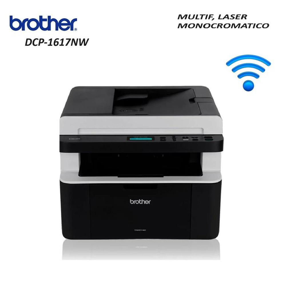 IMPRESORA MULTIFUNCIONAL LASER BROTHER DCP-1617NW WIFI monocromatico